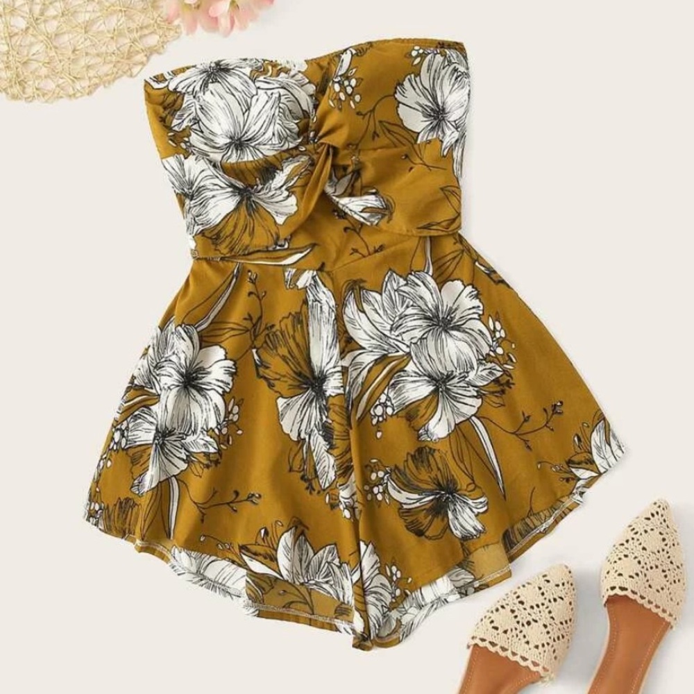 Strapless romper